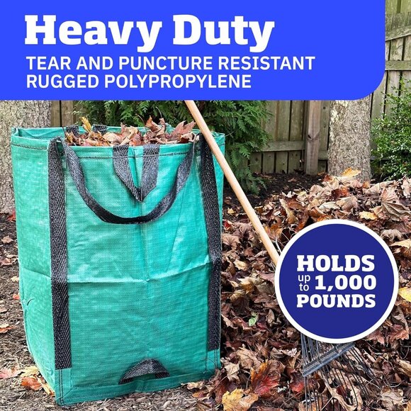 Heavy Duty Home and Yard Bags 48-Gallon Reusable Self-Standing Lawn and Leaf Bag - Picture 3 of 7